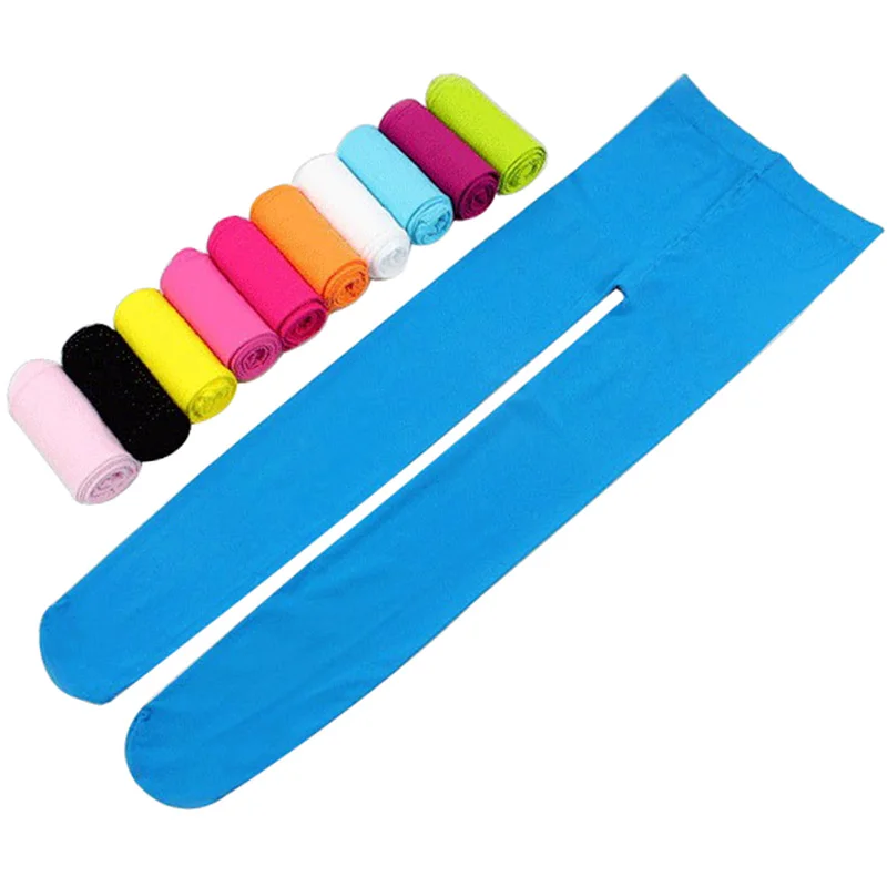 Children Girls Tights Stockings for Kids Plain Solid Classic Dance Footed Pantyhose Baby Velvet Candy Color Spring Summer Tight