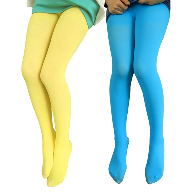 Children Girls Tights Stockings for Kids Plain Solid Classic Dance Footed Pantyhose Baby Velvet Candy Color Spring Summer Tight thumbnail 2