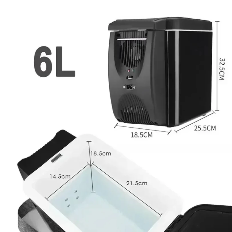 6L Car Refrigerator Mini Fridge Vehicle And Home Use Dormitory Truck Cold And Hot DualUse Insulated Cooler Box 12V thumbnail 5