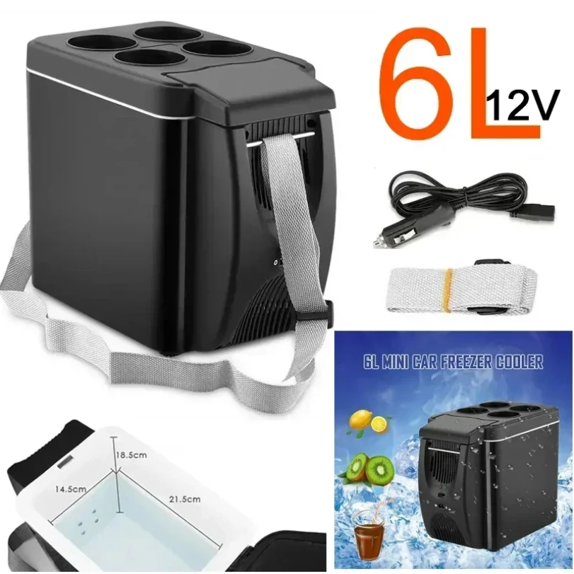 6L Car Refrigerator Mini Fridge Vehicle And Home Use Dormitory Truck Cold And Hot DualUse Insulated Cooler Box 12V thumbnail 3