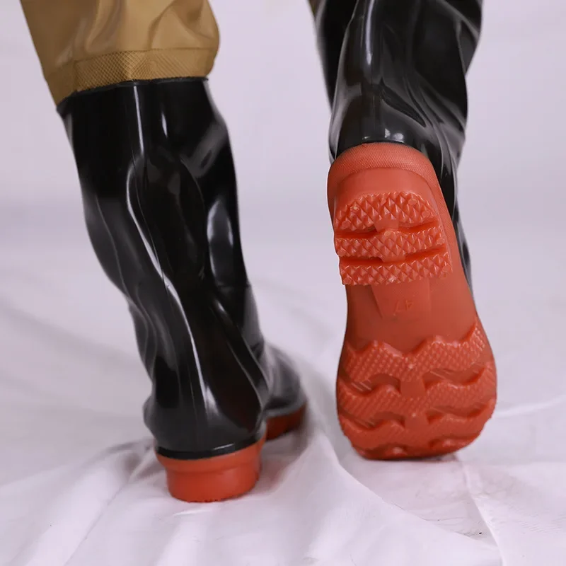 Thickened Half-length Chest Wading Pants with Knee Protectors for Fishing Suit Waterproof Clothing Overall Suit for Men thumbnail 4