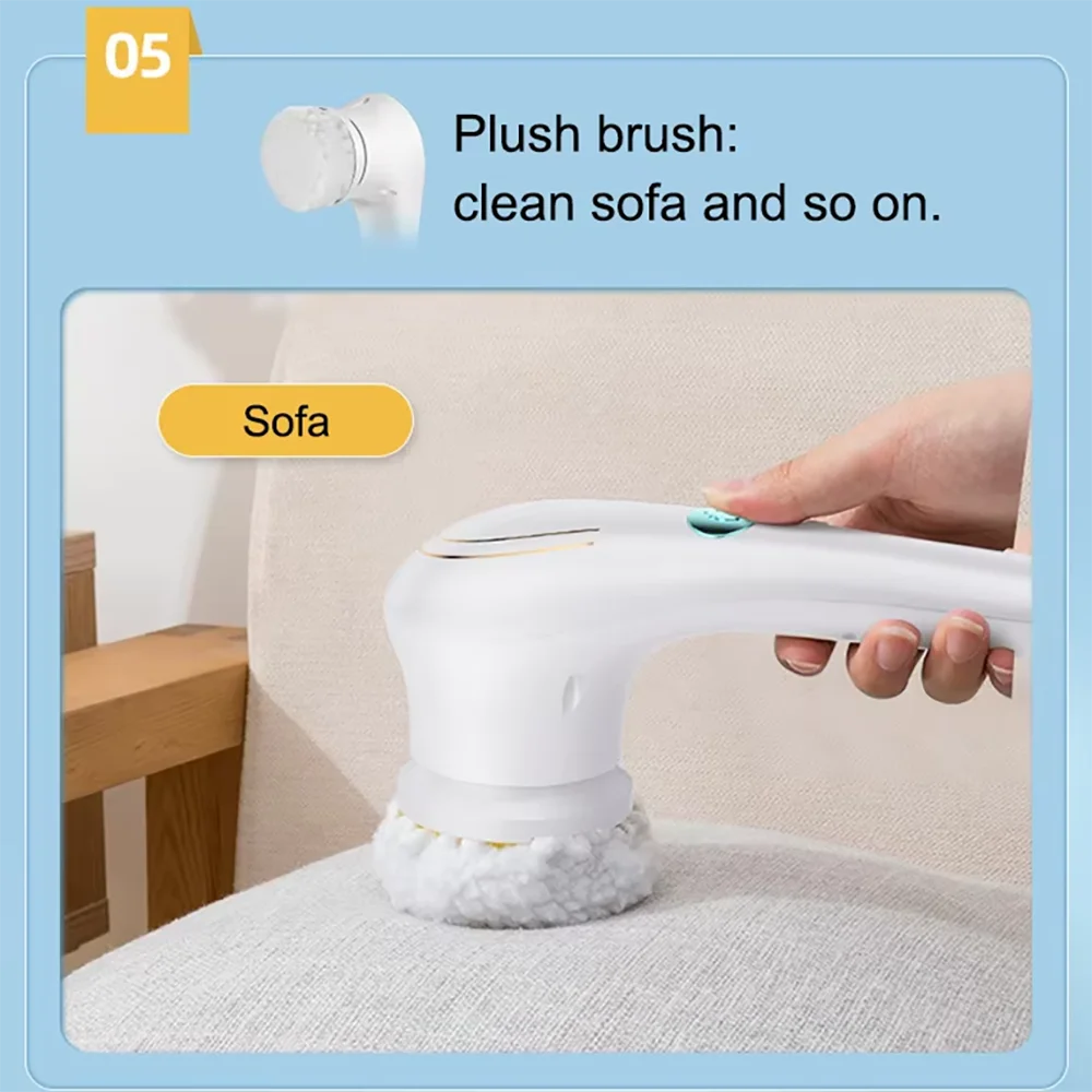 5 in 1 Wireless Electric Cleaning Brush Bathroom Window Kitchen Automotive Multifunctional Household Rotating Cleaning Machine thumbnail 6