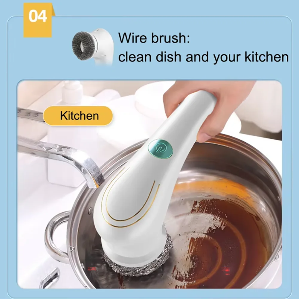 5 in 1 Wireless Electric Cleaning Brush Bathroom Window Kitchen Automotive Multifunctional Household Rotating Cleaning Machine thumbnail 2