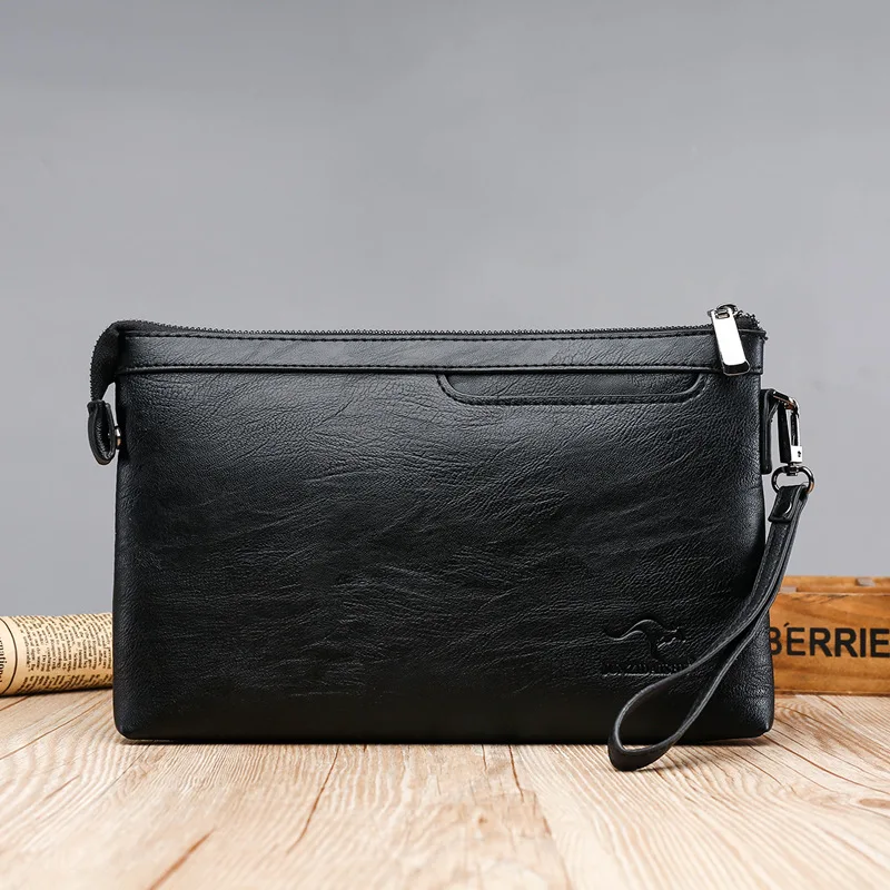 Fashion Brand Design Business Clutch Bag High Quality PU Leather Envelope Bags Casual Travel Men's Wallet Cell Phone Pocket thumbnail 2