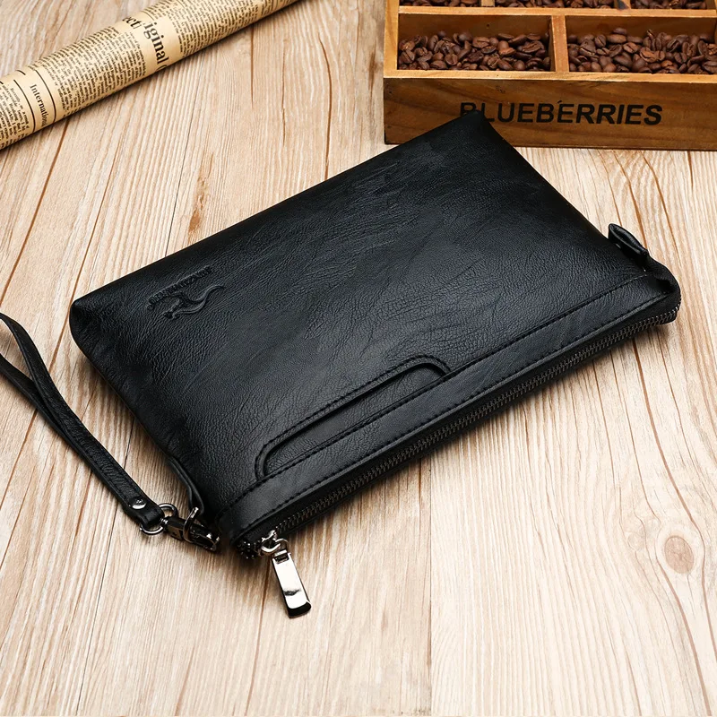 Fashion Brand Design Business Clutch Bag High Quality PU Leather Envelope Bags Casual Travel Men's Wallet Cell Phone Pocket thumbnail 3