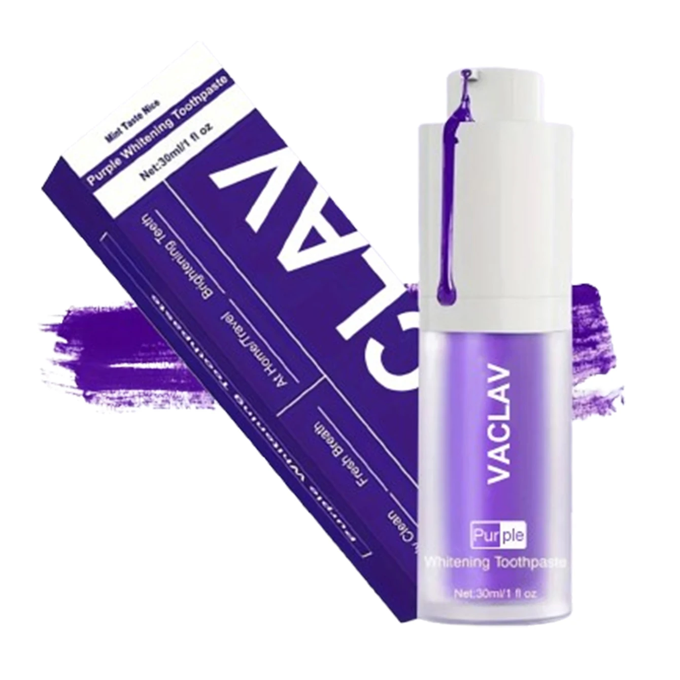 Vaclav Purple Toothpaste Teeth Whitening Clean Colour Corrector Tooth Stain Removal Tooth Paint Booster Brightness Reduce Yellow thumbnail 5