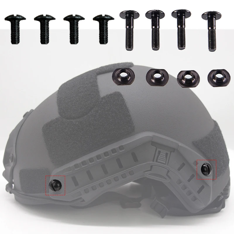 4 PCS/Set Tactical Training MICH Helmet FAST Helmet Screw Airsoft Hunting Paintball Safety Sports Sport Accessories thumbnail 3
