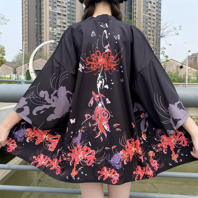 Unisex Kimono 3d Vintage Crane Print Top Fashion Casual Cardigan Yukata Clothing Japanese Streetwear Traditional Clothing