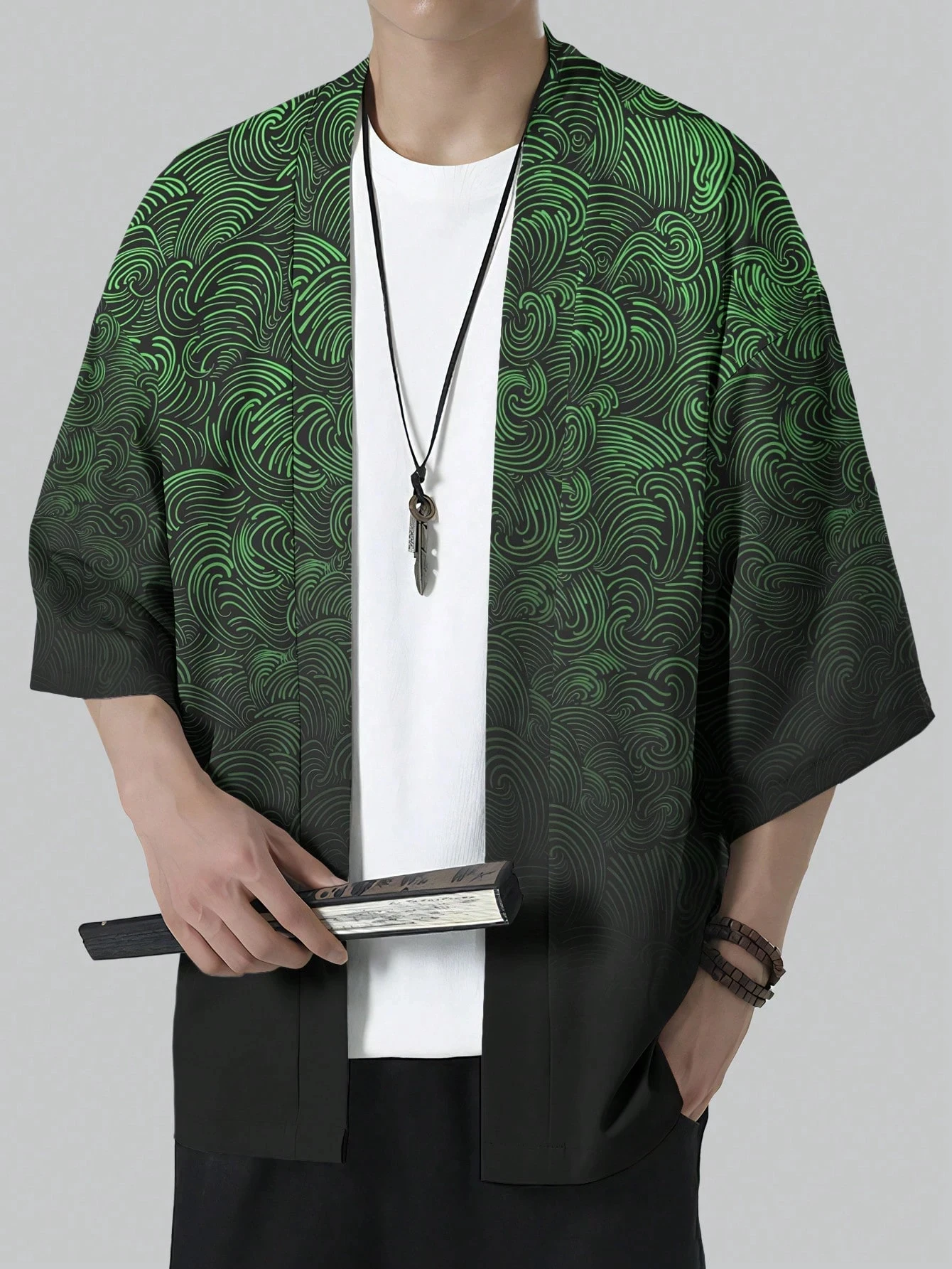 Unisex Kimono Gradient Print Top Fashion Casual Cardigan Yukata Outfit Japanese Streetwear Traditional Clothing thumbnail 4