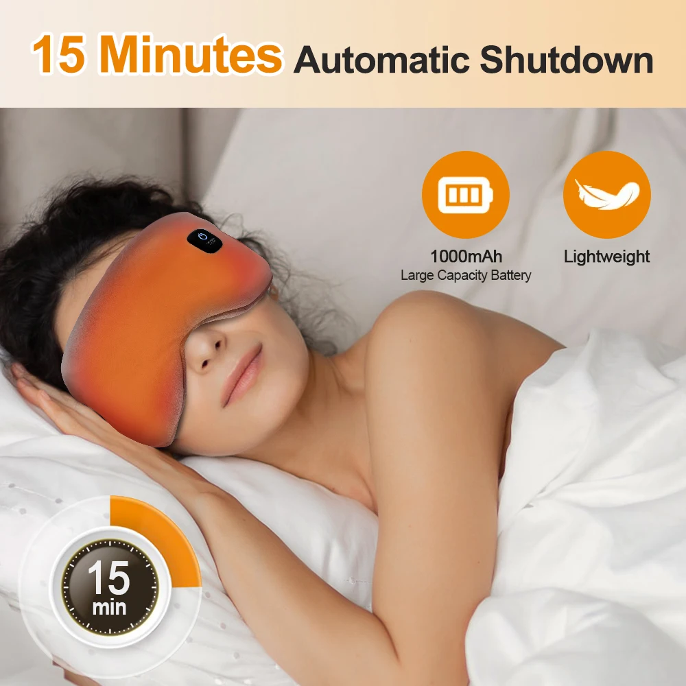 Cordless Heated Eye Mask for Dry Eyes 3 Levels Hot Compress Smart Timing Sleeping Mask Electric Warm Eye Compress for Eye Relief thumbnail 2