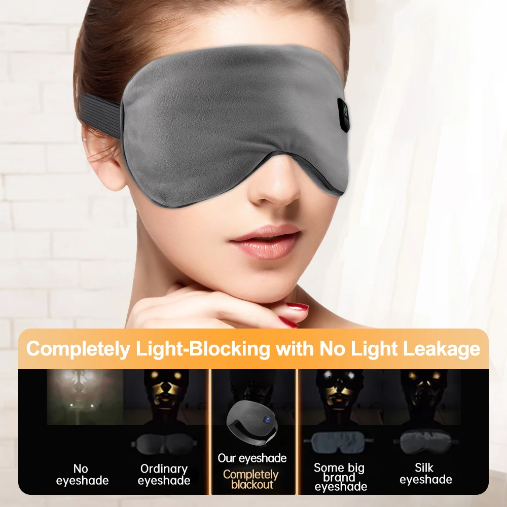 Cordless Heated Eye Mask for Dry Eyes 3 Levels Hot Compress Smart Timing Sleeping Mask Electric Warm Eye Compress for Eye Relief thumbnail 5