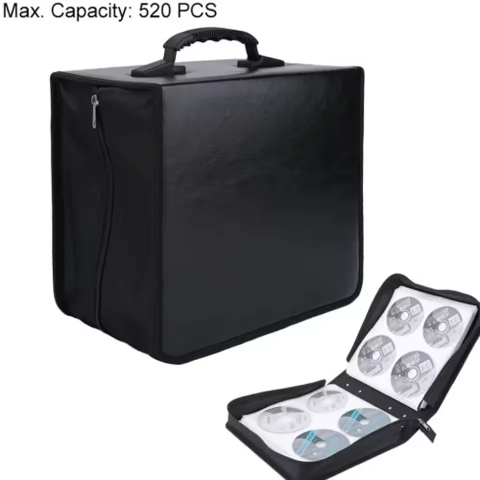 520 Discs DVD CD Holder Dustproof Storage Bags Zipper Album Organizer Media Storage Box Portable CD DVD Wallet Carrying Bag Case