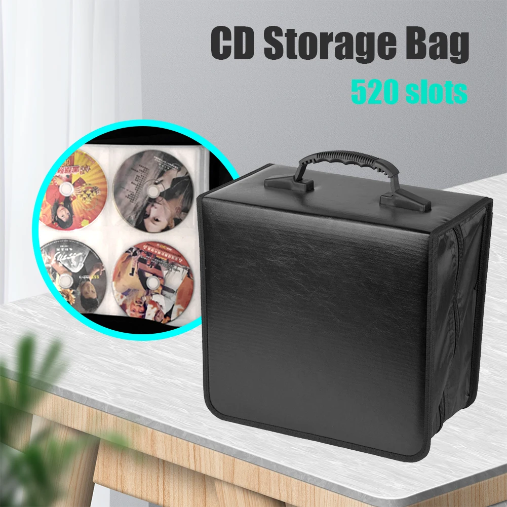 520 Discs DVD CD Holder Dustproof Storage Bags Zipper Album Organizer Media Storage Box Portable CD DVD Wallet Carrying Bag Case thumbnail 3