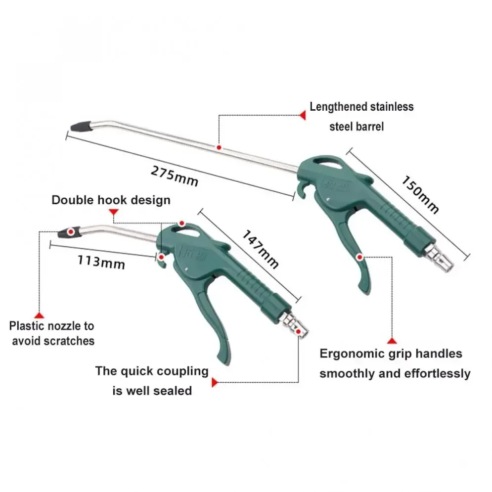 TUOSEN Pneumatic Air Blow Gun Pistol Trigger Cleaner Compressor Dust Blower Nozzle Pneumatic Spray Gun Cleaning Tool for Car thumbnail 4