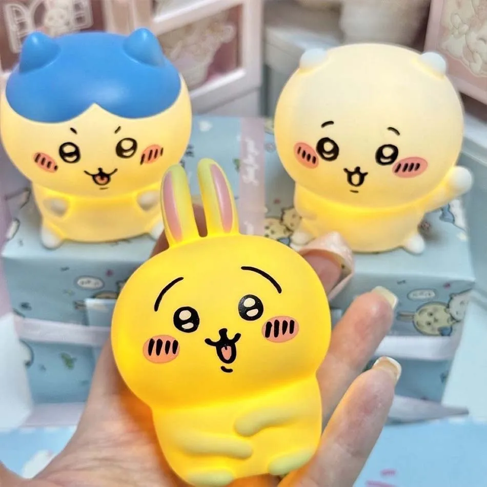 Cute Chikawa Kawaii Bedroom Desktop Decoration Hachiware Usagi Cartoon Vinyl Doll Night Light Luminous Toy Surprise Girl Gifts thumbnail 2
