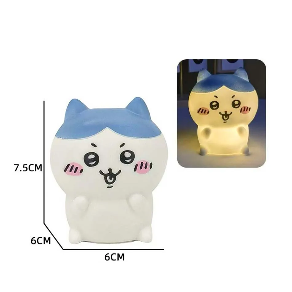 Cute Chikawa Kawaii Bedroom Desktop Decoration Hachiware Usagi Cartoon Vinyl Doll Night Light Luminous Toy Surprise Girl Gifts thumbnail 4