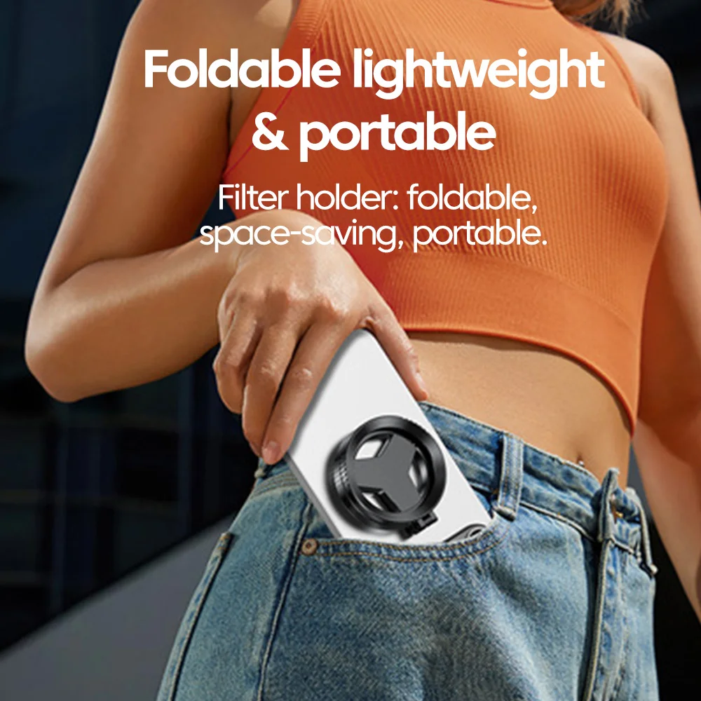 Magnetic Phone Lens Filter Kit Phone Clip Universal 52mm CPL Polarizer Filter Magnetic Holder for Vlog Filter Stand Bracket thumbnail 3