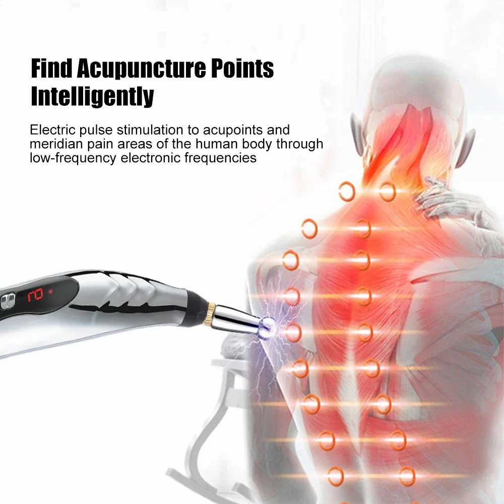 Rechargeable Acupuncture Pen 5/4/3 Head Laser Meridian Energy Massager for Body Face Neck Legs Back Tens Therapy Massage Stick thumbnail 5