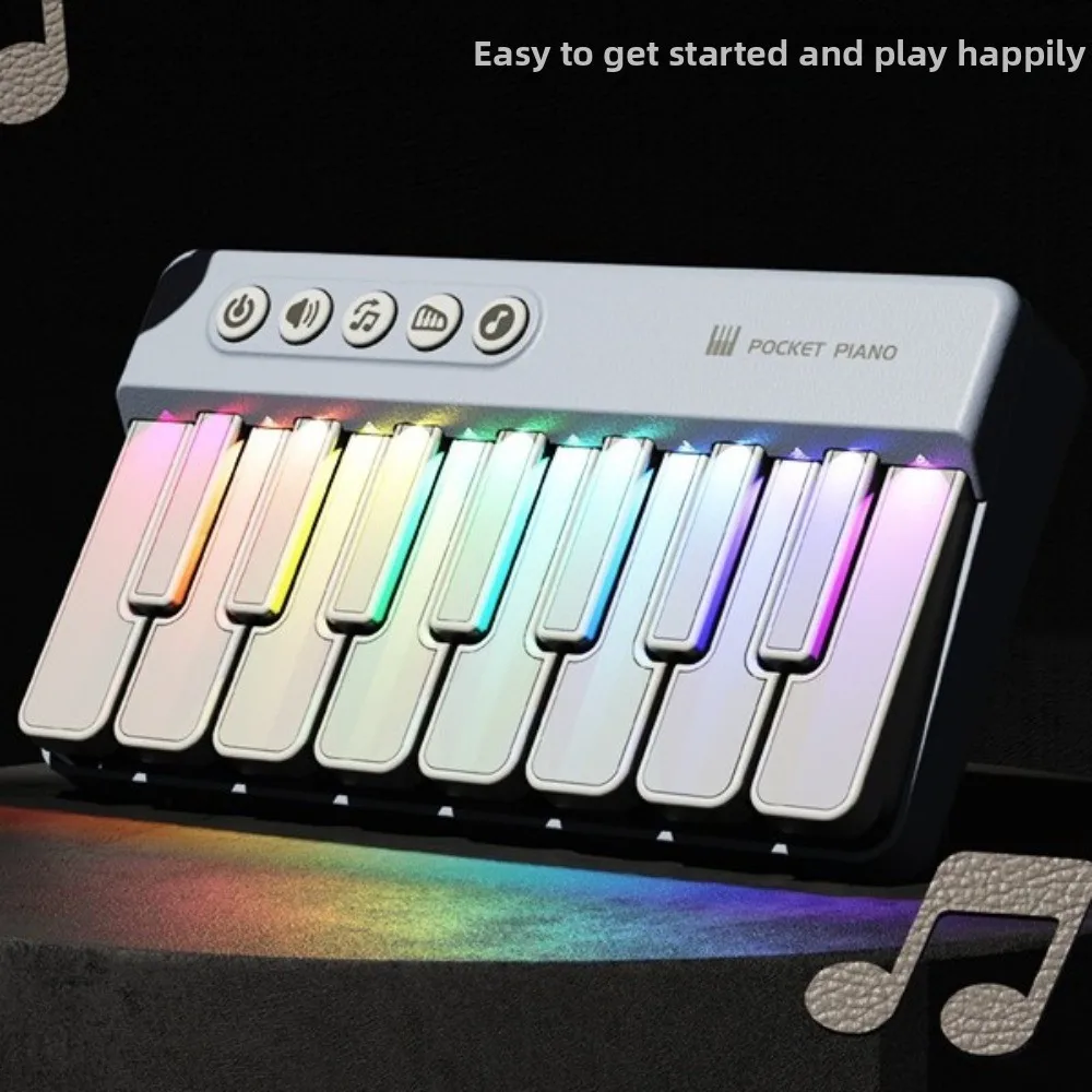 Portable Rainbow Lights Kids Mini Piano Toy Interactive Beginner Learning Piano Keyboard Electronic Piano Birthday Gift thumbnail 5