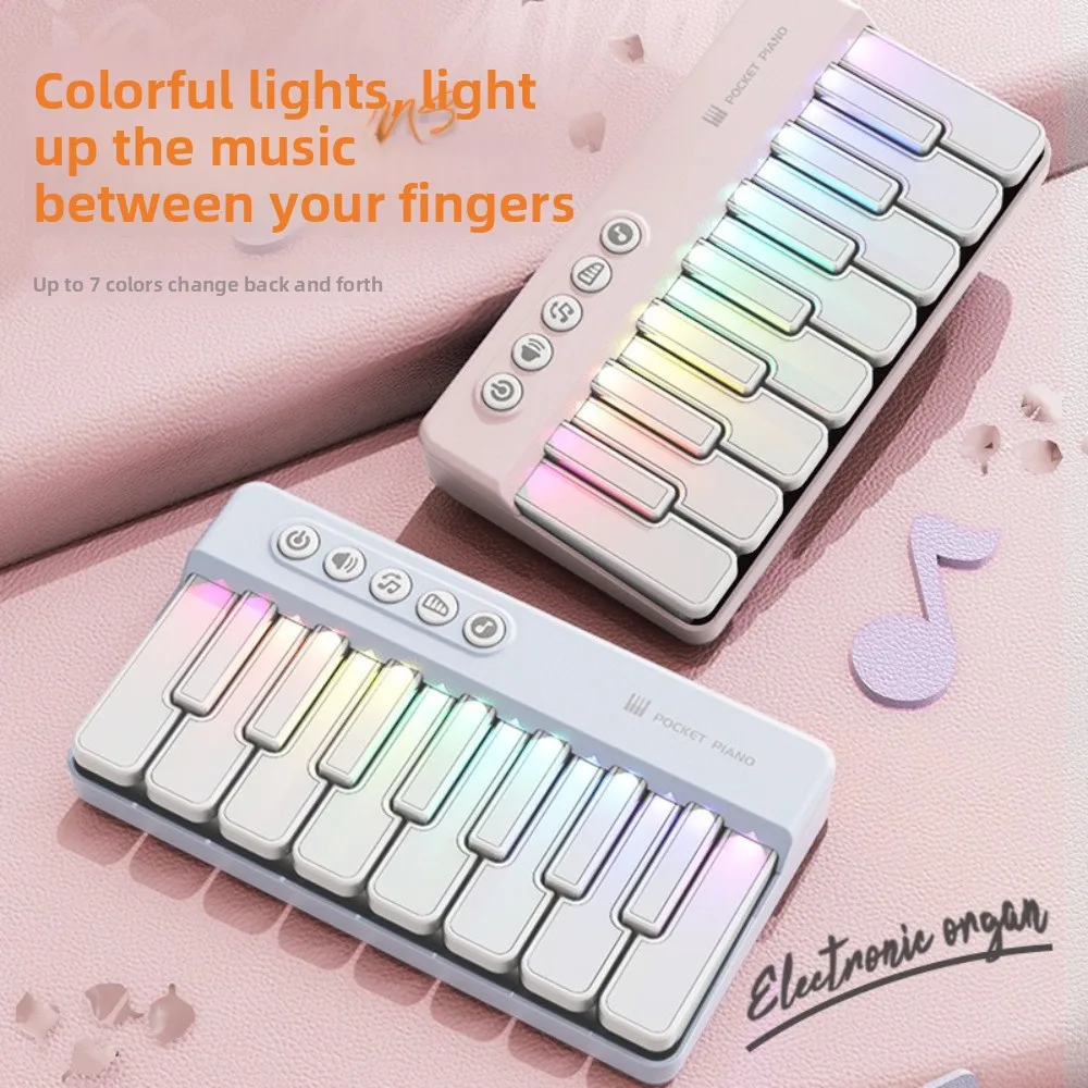 Portable Rainbow Lights Kids Mini Piano Toy Interactive Beginner Learning Piano Keyboard Electronic Piano Birthday Gift thumbnail 4