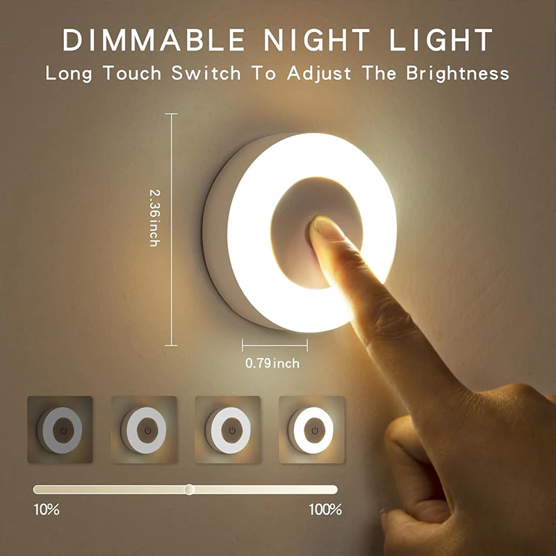 Stick Tap Push Touch Lamp Portable Lamps LED Night Light 3 Color Dimmable USB Rechargeable Battery thumbnail 3
