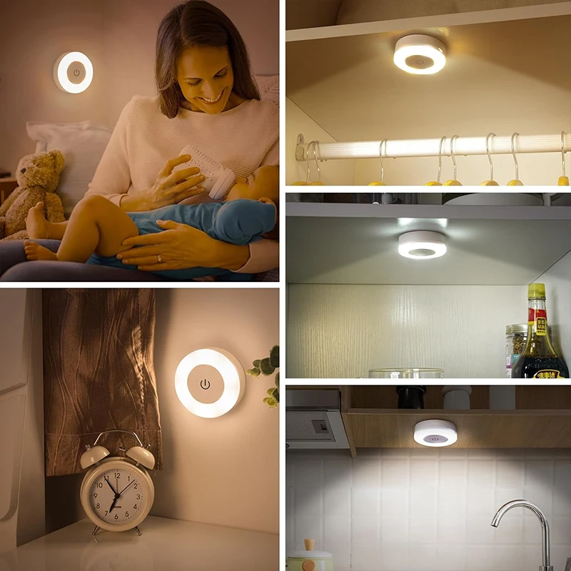Stick Tap Push Touch Lamp Portable Lamps LED Night Light 3 Color Dimmable USB Rechargeable Battery thumbnail 4