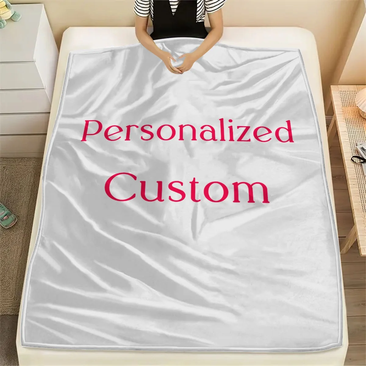 Personalized Custom Blanket with Photo - Unique Gift for Boyfriend Birthday Girls Dogs Guest Celebration Soft Comforter Throw thumbnail 4
