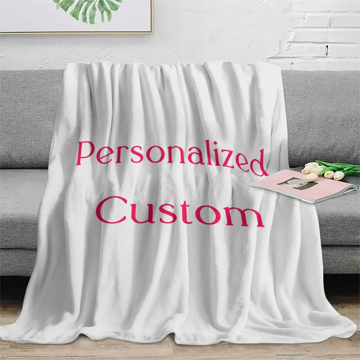 Personalized Custom Blanket with Photo - Unique Gift for Boyfriend Birthday Girls Dogs Guest Celebration Soft Comforter Throw thumbnail 2