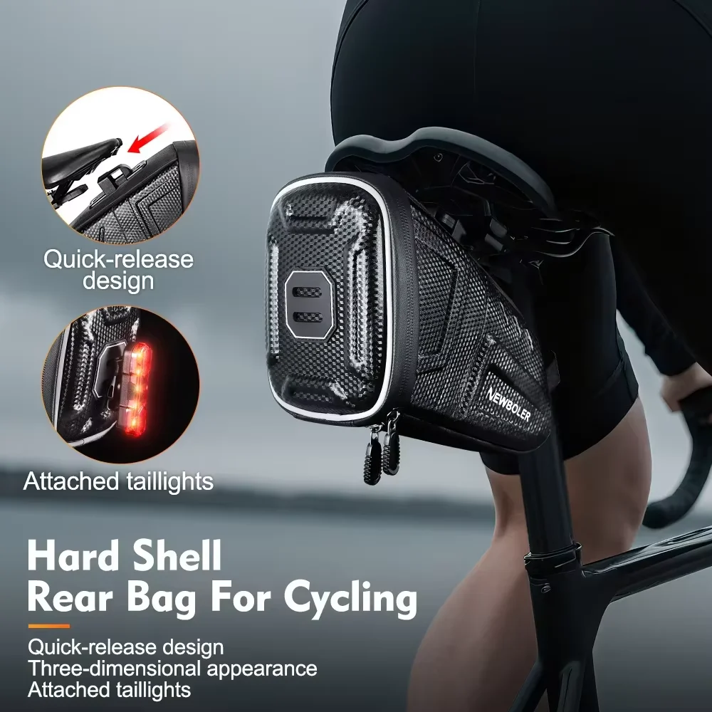 NEWBOLER 1.5L/2.5L Waterproof Bicycle Saddle Bag MTB Road Bike Saddlebags Reflective Striped Bicycle Tool Bag MTB Accessories thumbnail 5