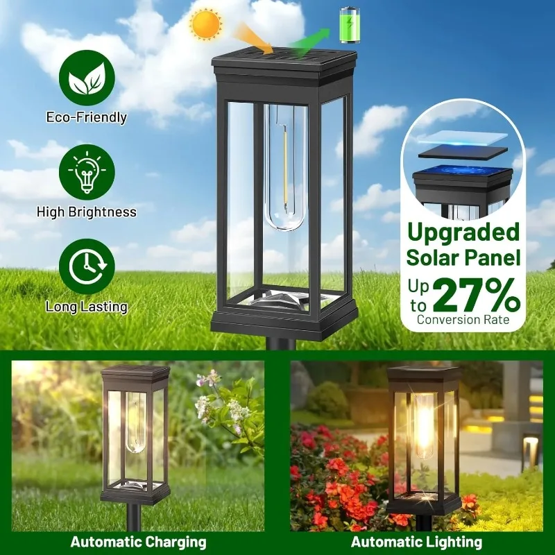 Waterproof Bright Solar Pathway Lights Energy Efficient LED Landscape Lamps for Yard Garden Walkway Driveway Night Illumination thumbnail 2