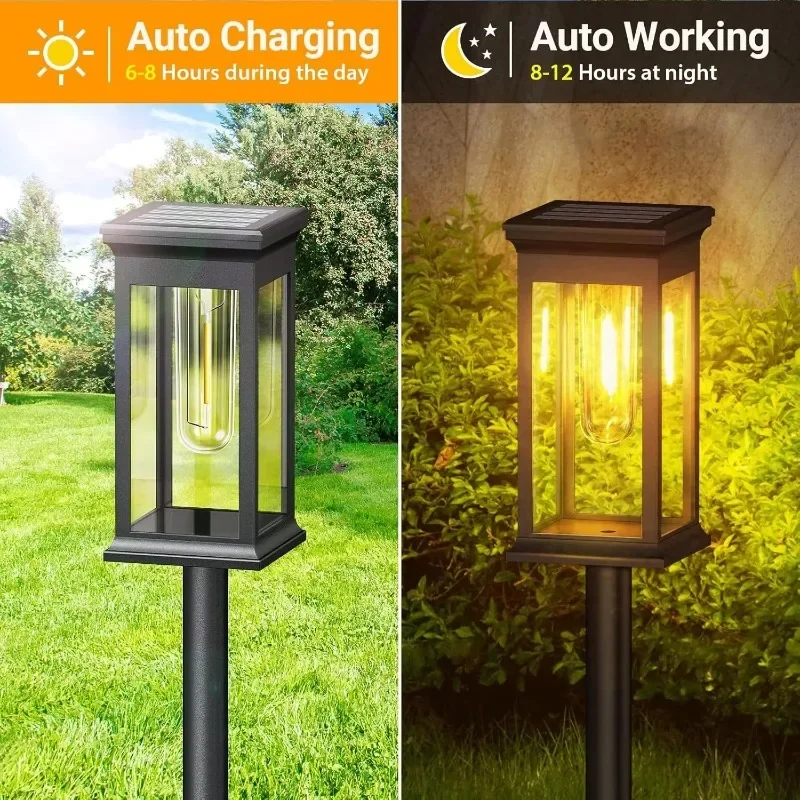 Waterproof Bright Solar Pathway Lights Energy Efficient LED Landscape Lamps for Yard Garden Walkway Driveway Night Illumination thumbnail 4