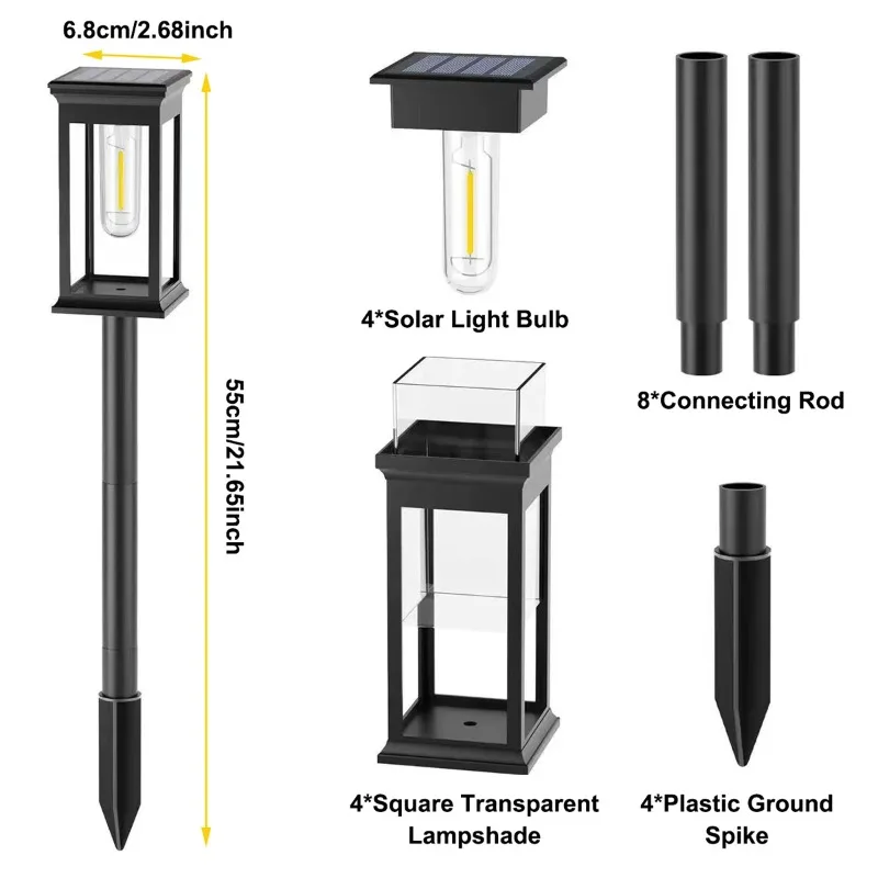 Waterproof Bright Solar Pathway Lights Energy Efficient LED Landscape Lamps for Yard Garden Walkway Driveway Night Illumination thumbnail 6