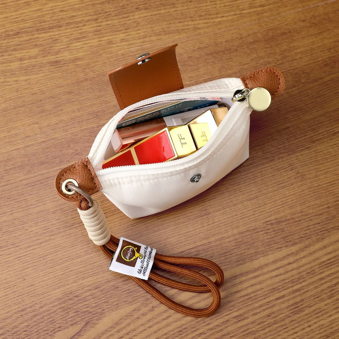 Portable Large Capacity Coin Purse Wrist Strap Keychain Travel Wallet Women Zipper Mini Cosmetic Bag Girls Bank Card Key Bag thumbnail 3