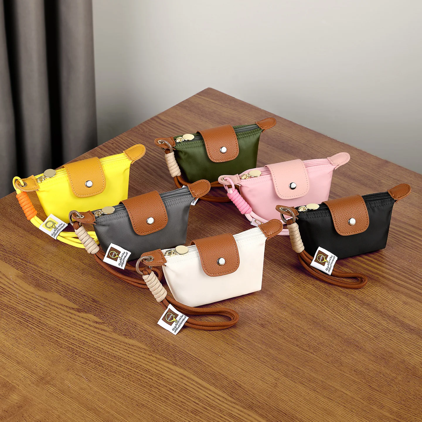 Portable Large Capacity Coin Purse Wrist Strap Keychain Travel Wallet Women Zipper Mini Cosmetic Bag Girls Bank Card Key Bag thumbnail 6