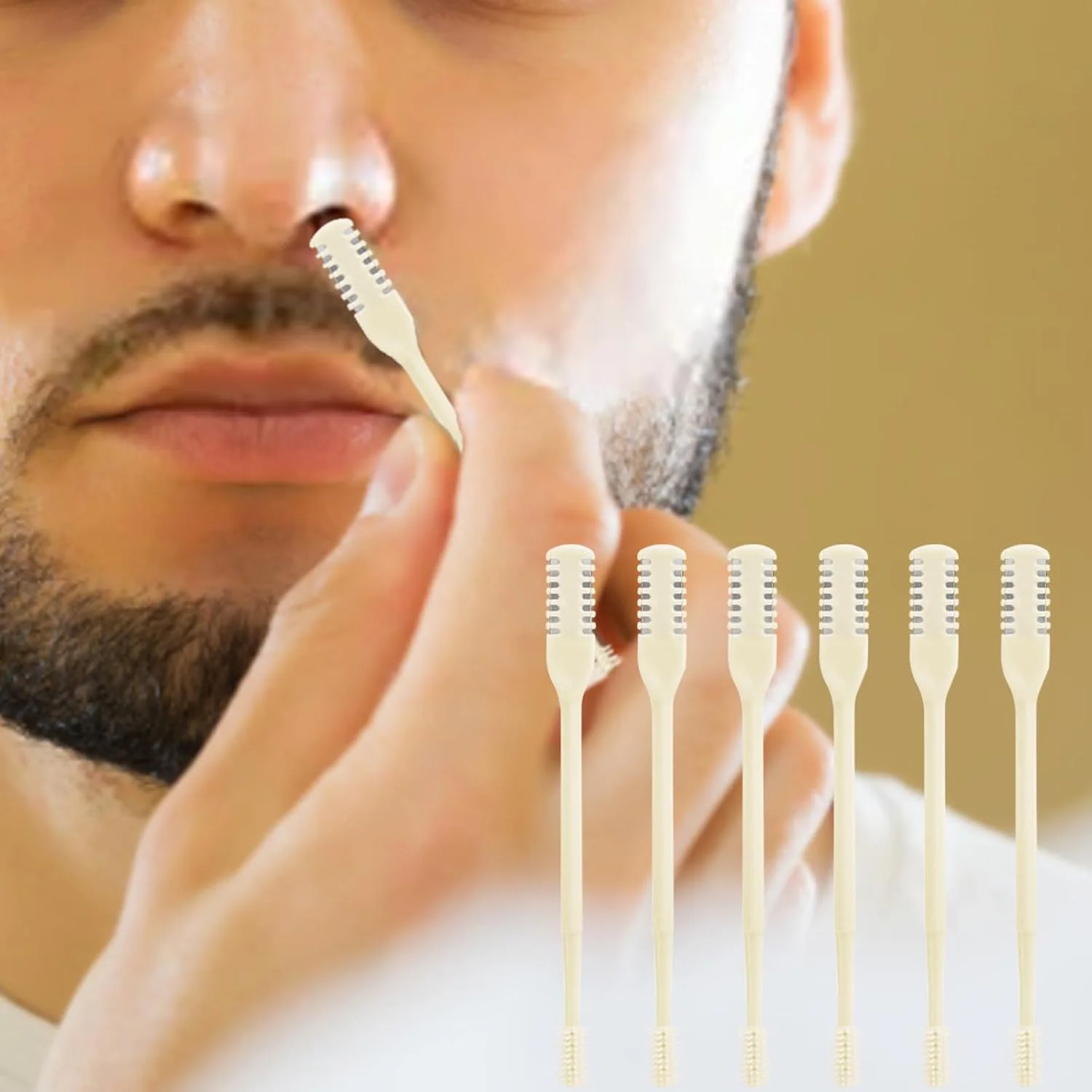 12 Pcs 2-in-1 Nasal Hair Cutter, Upgrade Double Sided Nose Hair Knife, 360° Nostril Hair Remover Tool, Nose Hair Trimmer for Men thumbnail 5