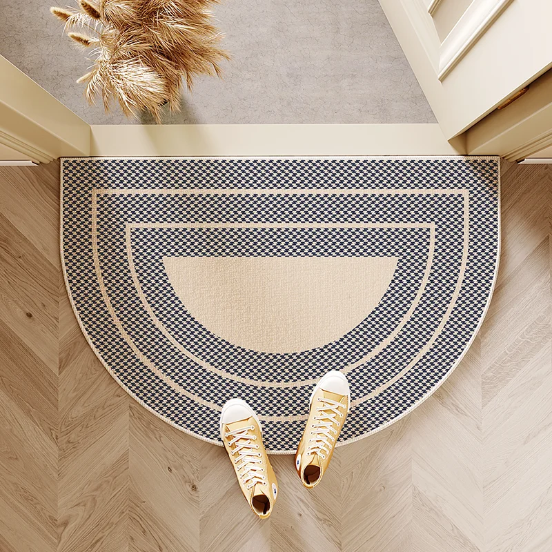 VIKAMA Modern Simple Entry Door Mat Semi-circular Non-slip Dirty Resistant Entryway Foot Mat Kitchen Carpet Home Decoration thumbnail 3