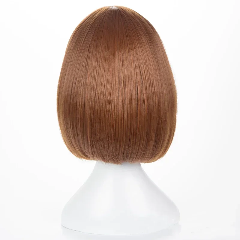 Anime My Hero Academia Ochako Uraraka Synthetic Wigs Short Brown Bob Heat Resistant Cosplay Costume Wig thumbnail 4