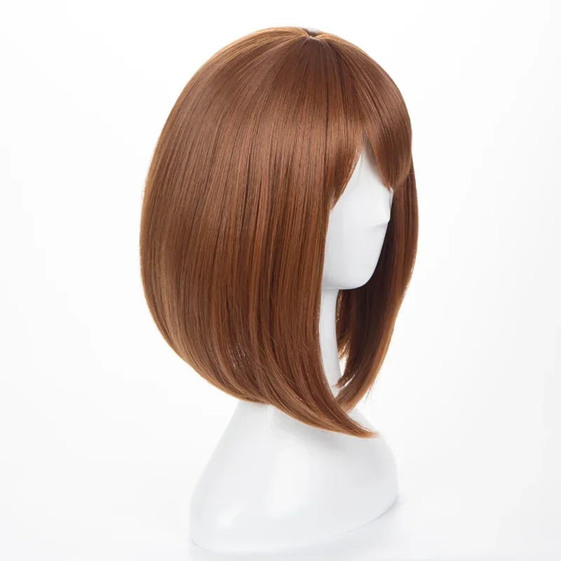 Anime My Hero Academia Ochako Uraraka Synthetic Wigs Short Brown Bob Heat Resistant Cosplay Costume Wig thumbnail 3