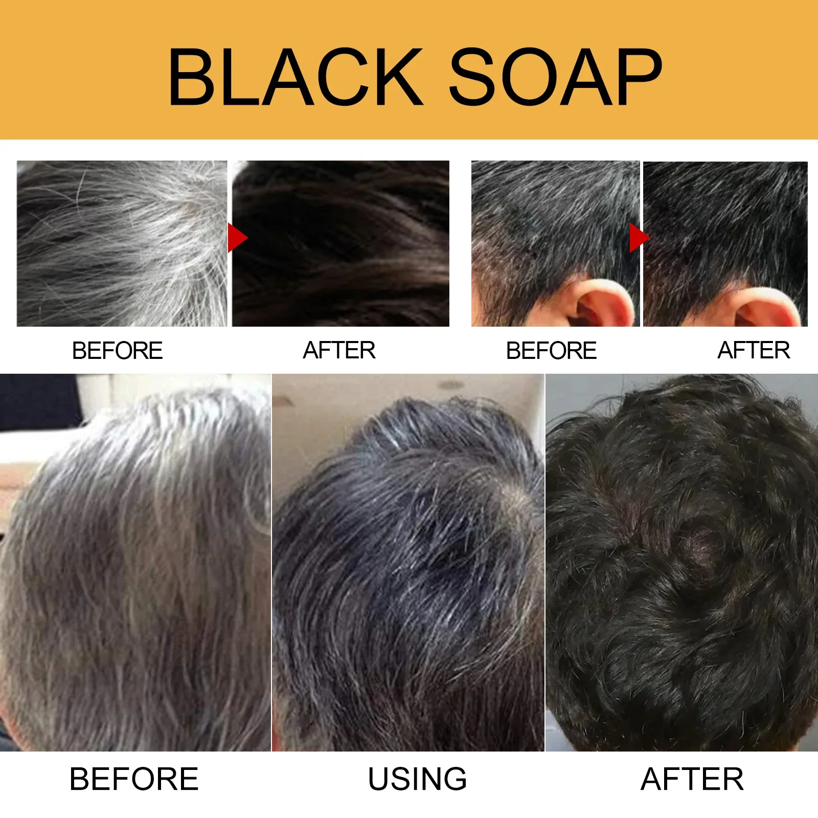 Gray White Hair Treatment Serum Soap Fast White To Black Repair Nourish Beard Hair Roots Shampoo Men Women Beauty Health Care thumbnail 5