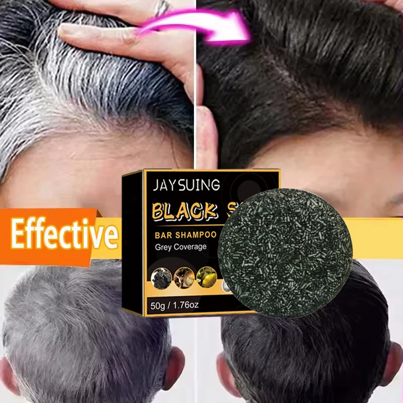 Gray White Hair Treatment Serum Soap Fast White To Black Repair Nourish Beard Hair Roots Shampoo Men Women Beauty Health Care thumbnail 2