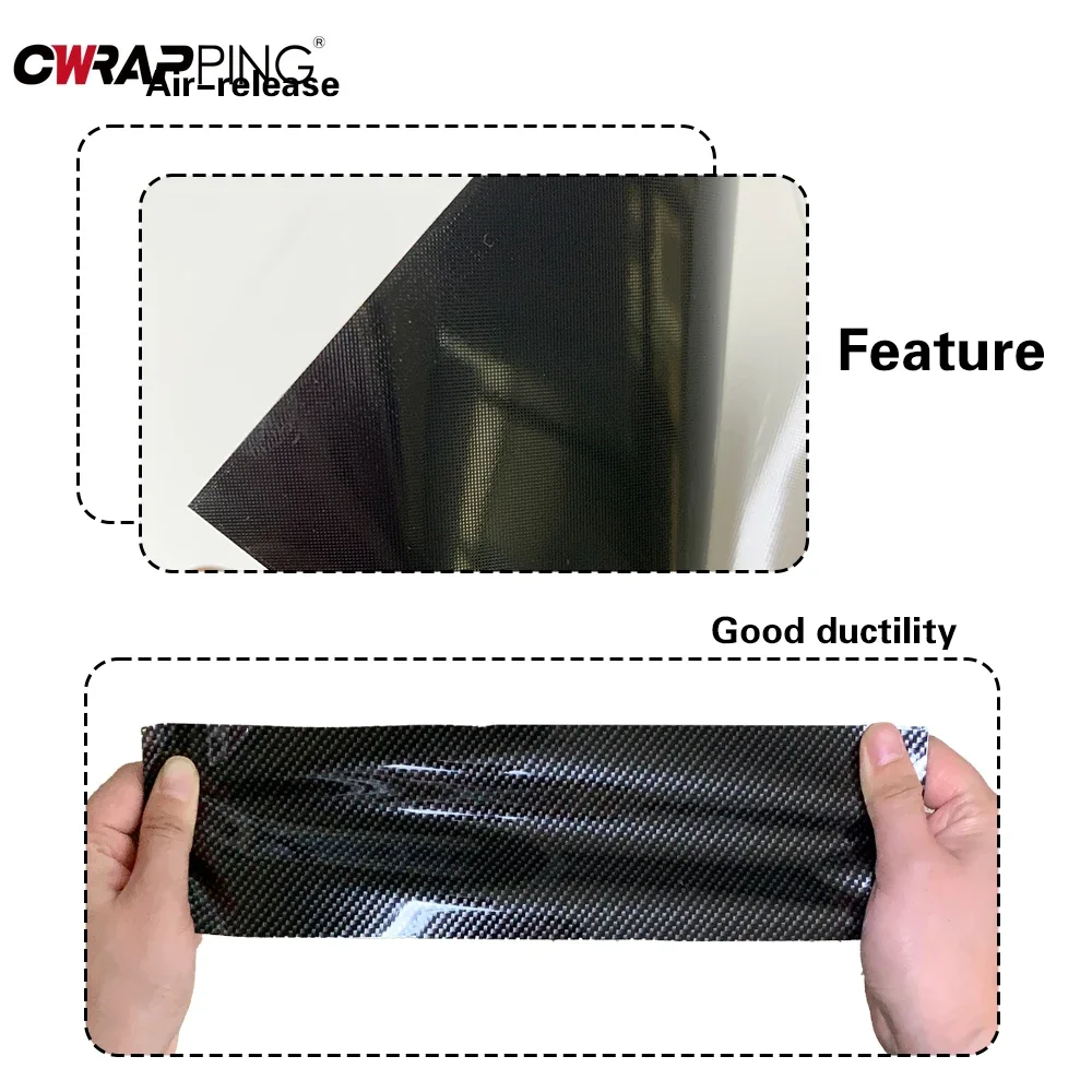 Carbon Fiber Matte Glossy Black Car Vinyl Wrap Waterproof Self-Adhesive Stickers Motorcycle Laptop Phone for Car Accessories thumbnail 4