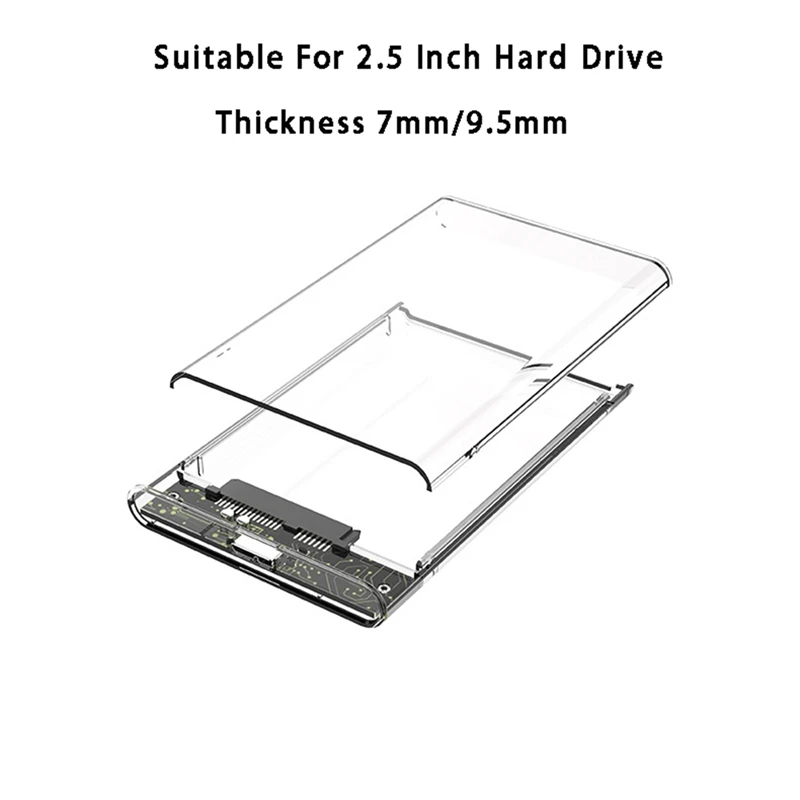 Transparent HDD Case HDD Enclosure 2.5 Inch SSD SATA To USB 3.0 Type-C 3.1 Adapter Portable External Hard Drive Box Tool-Free thumbnail 6