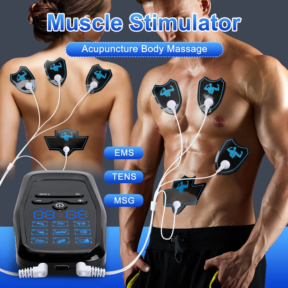 Ems Eletric Muscle Stimulator Therapy High-Frequency Tens Muscle Stimulator Physiotherapy Pulse Body Massager Slimming Machine