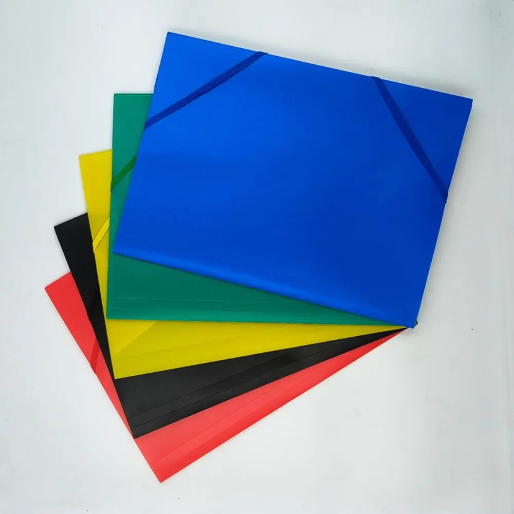 New Plastic A4 File Folder Expandable Large Capacity File Case Elastic Strap Design File Bag School Office