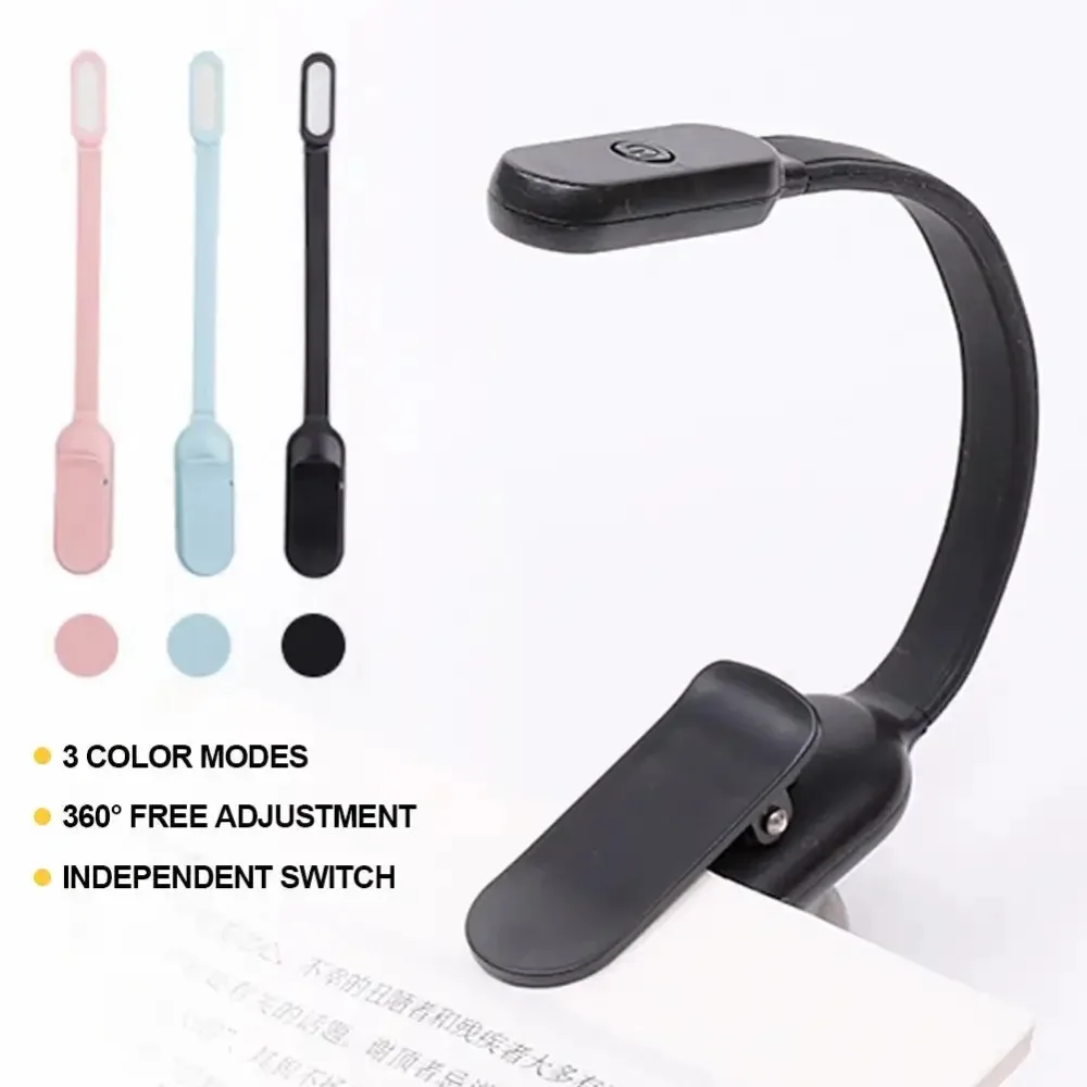 LED Desk Lamp Mini Book Light 3 Brightness Levels USB Rechargeable Clip On Study Lamp for Bedroom Dormitory Travel Reading thumbnail 3