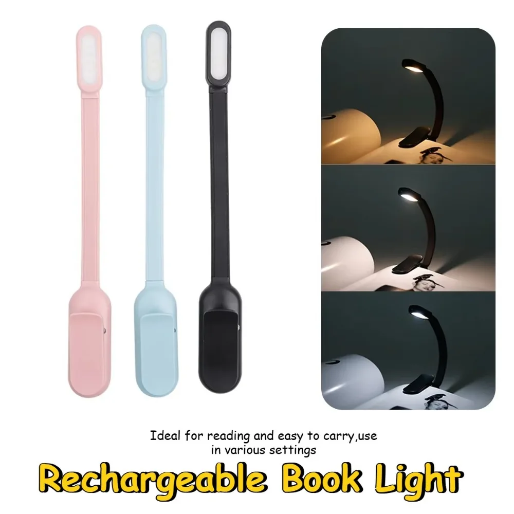 LED Desk Lamp Mini Book Light 3 Brightness Levels USB Rechargeable Clip On Study Lamp for Bedroom Dormitory Travel Reading thumbnail 2