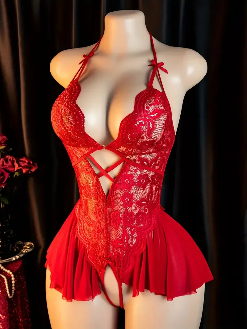 Desire Night Erotic Costumes Sexual Temptation With Open Crotch Women Lingerie Hot Dress Babydoll Sex Bodysuit 18 xxx Underwear thumbnail 6