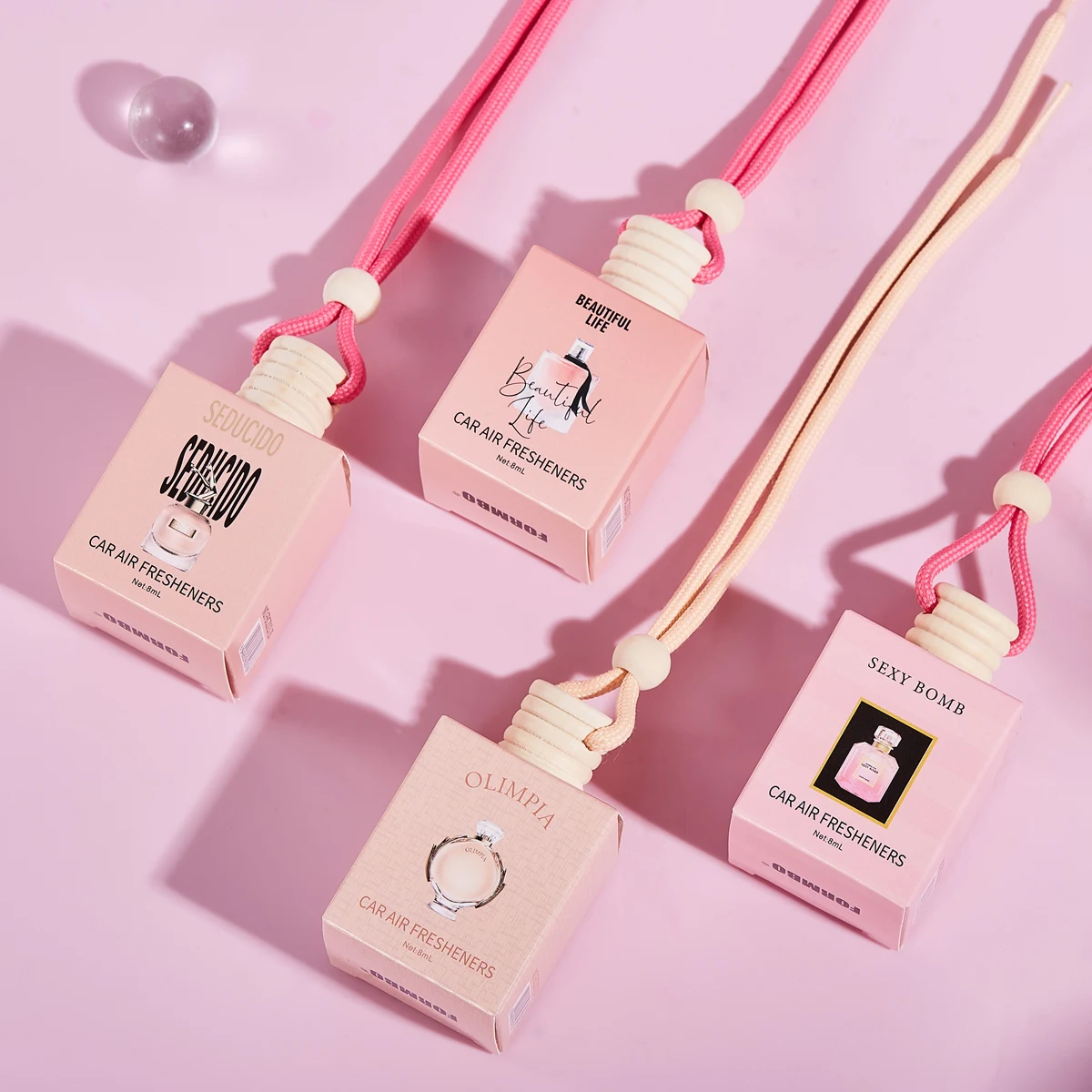Pink car fragrance car interior accessories, perfume pendant car supplies, fresh air car fragrance thumbnail 6