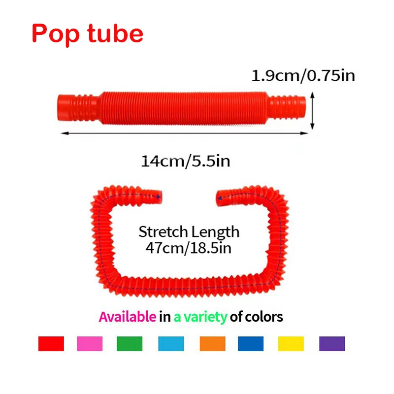 5/60PCS Telescopic Tubes Fidget Toys Stress Relief Stretching Pop Tubes Sensory Toys for Kids Adults Decompression Toys Gifts thumbnail 6