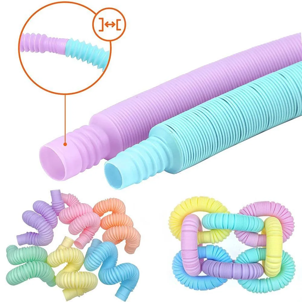 5/60PCS Telescopic Tubes Fidget Toys Stress Relief Stretching Pop Tubes Sensory Toys for Kids Adults Decompression Toys Gifts thumbnail 4
